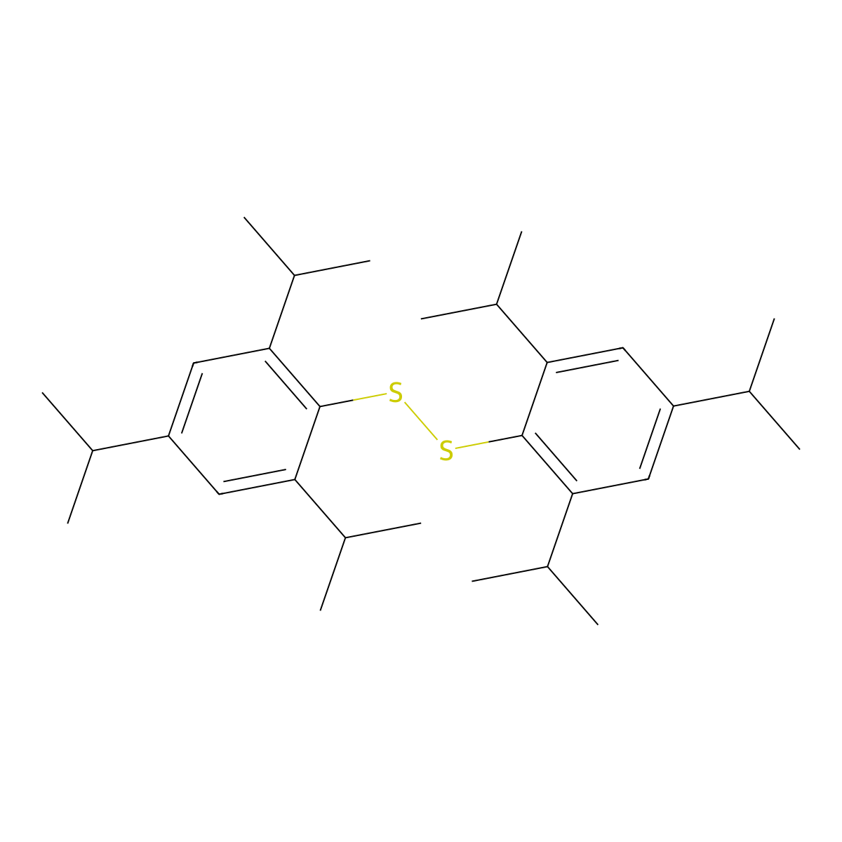 Bis(2,4,6-triisopropylphenyl) disulfide molecular structure, CAS 20875-34-7