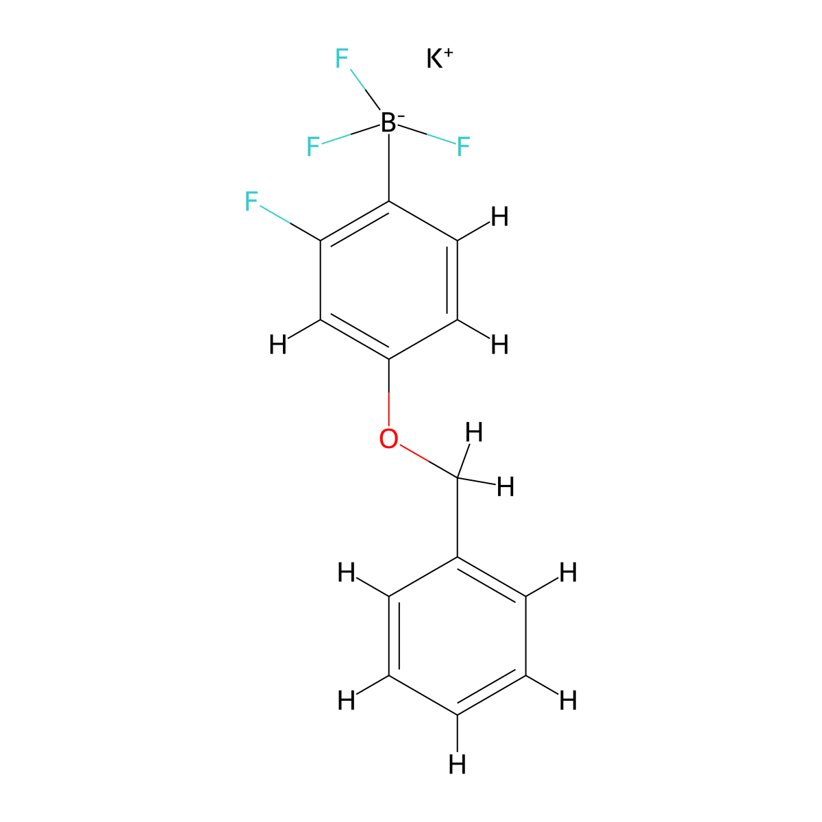 Potassium [4-(benzyloxy)-2-fluorophenyl]trifluoroboranuide molecular structure, CAS 2087514-84-7