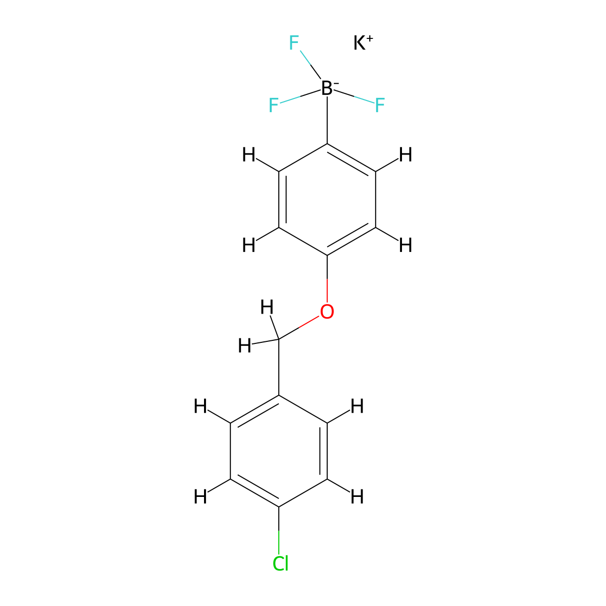 Potassium {4-[(4-chlorophenyl)methoxy]phenyl}trifluoroboranuide molecular structure, CAS 2087515-15-7