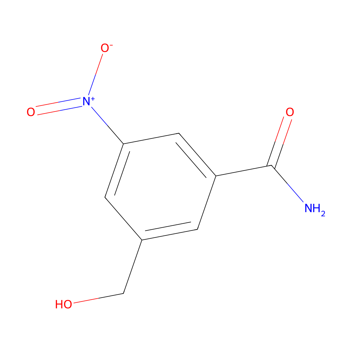 3-(Hydroxymethyl)-5-nitrobenzamide molecular structure, CAS 208756-64-3