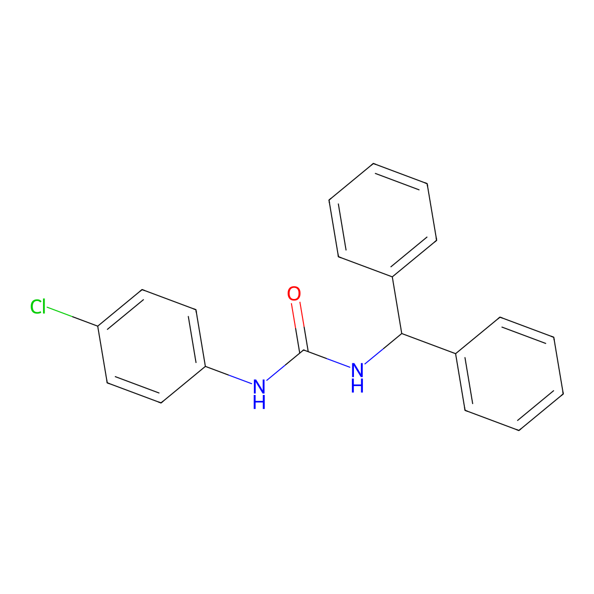 1-Benzhydryl-3-(4-chlorophenyl)urea molecular structure, CAS 208758-67-2