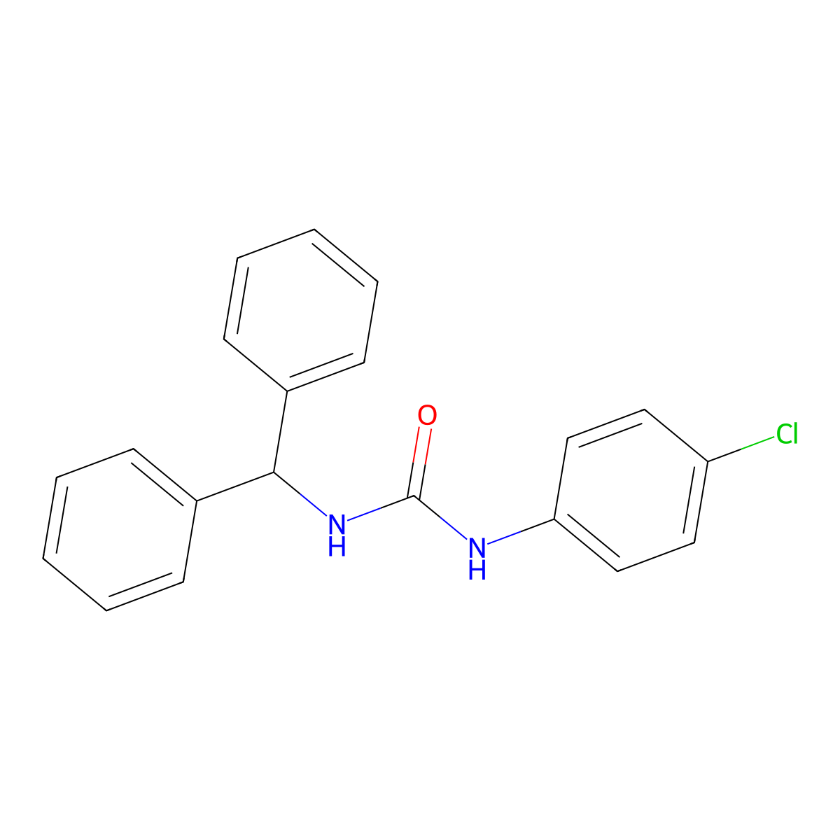 1-Benzhydryl-3-(4-chlorophenyl)urea molecular structure, CAS 208758-67-2