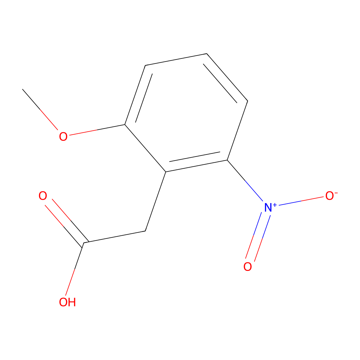 2-Methoxy-6-nitrophenylacetic acid molecular structure, CAS 20876-28-2