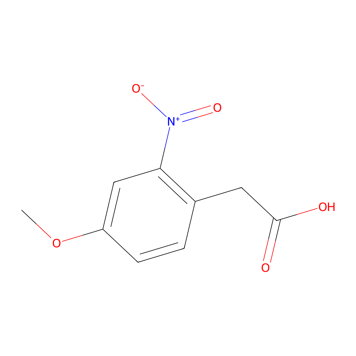 2-(4-Methoxy-2-nitrophenyl)acetic acid molecular structure, CAS 20876-30-6