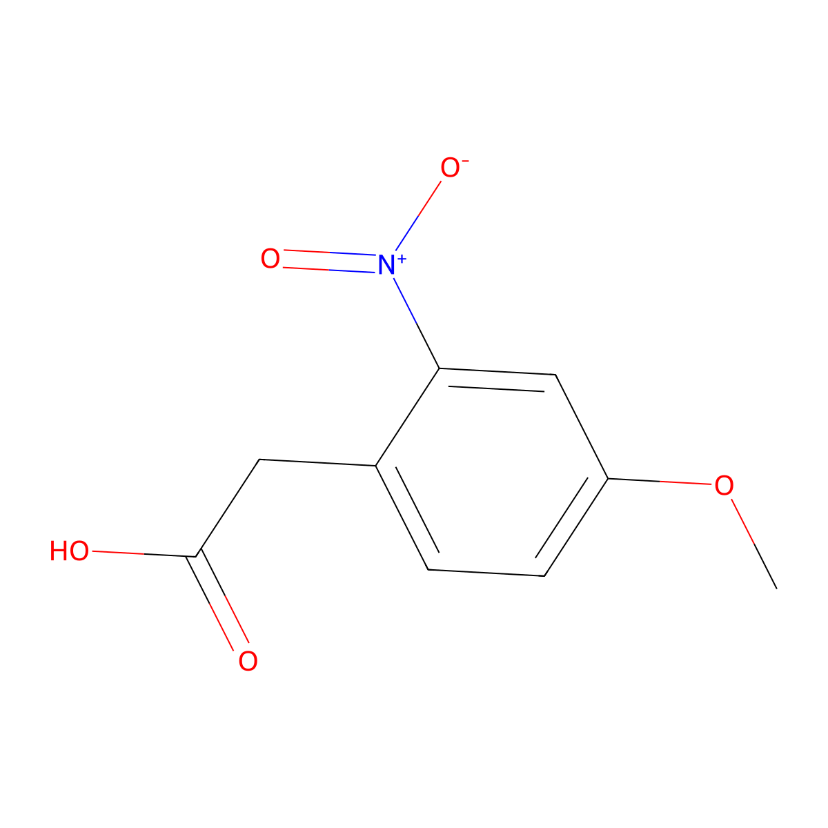 2-(4-Methoxy-2-nitrophenyl)acetic acid molecular structure, CAS 20876-30-6