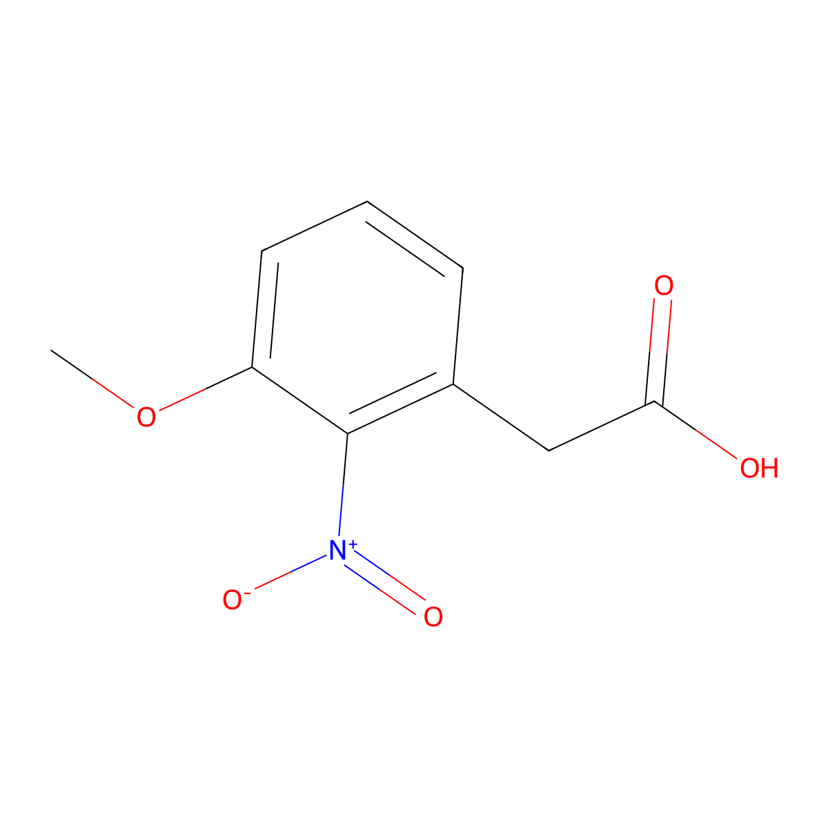 2-(3-Methoxy-2-nitrophenyl)acetic acid molecular structure, CAS 20876-31-7