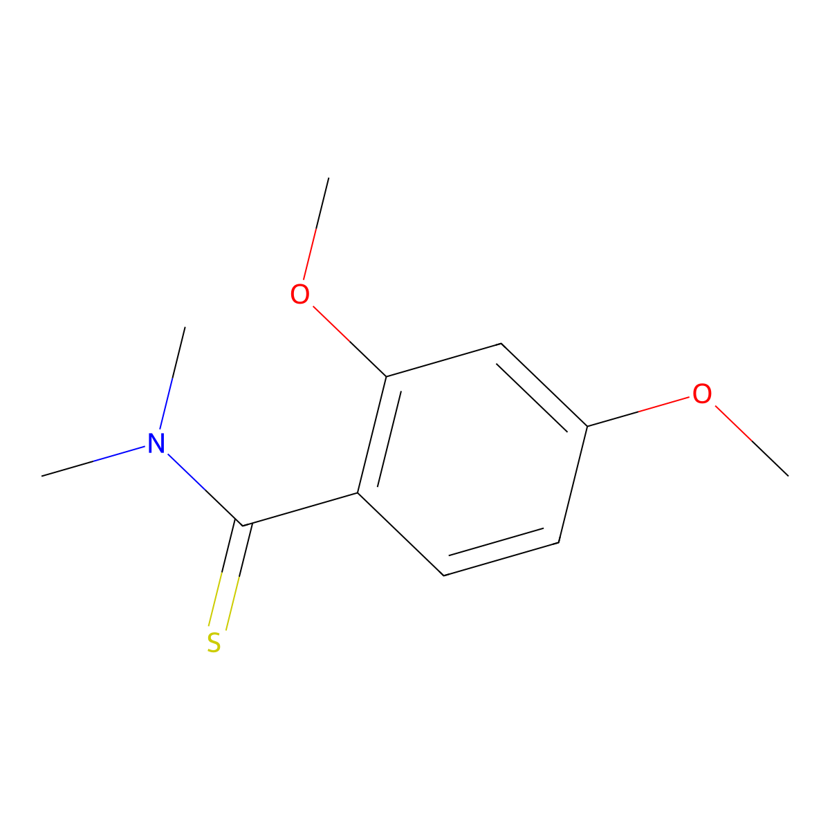 2,4-Dimethoxy-N,N-dimethylbenzene-1-carbothioamide molecular structure, CAS 20876-84-0