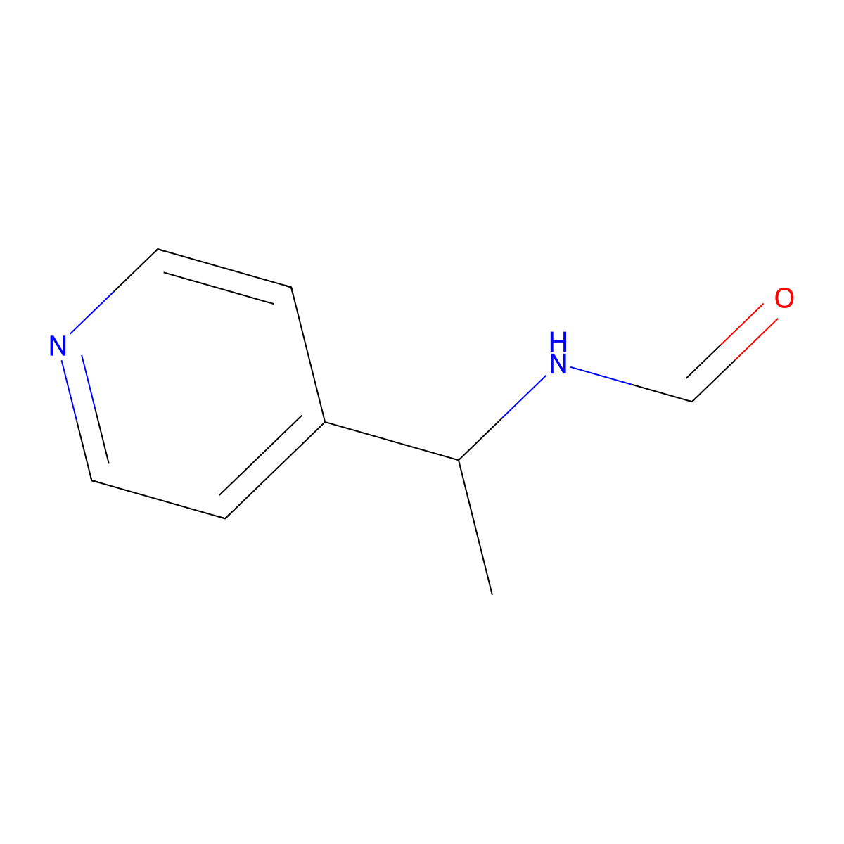 N-(1-pyridin-4-ylethyl)formamide molecular structure, CAS 20877-38-7