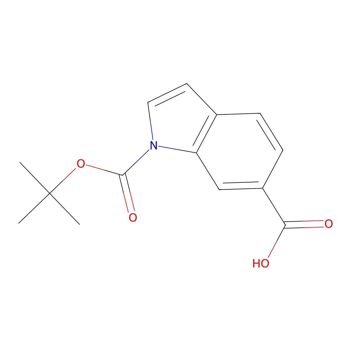 1-(1,1-Dimethylethyl) 1H-indole-1,6-dicarboxylate molecular structure, CAS 208772-42-3