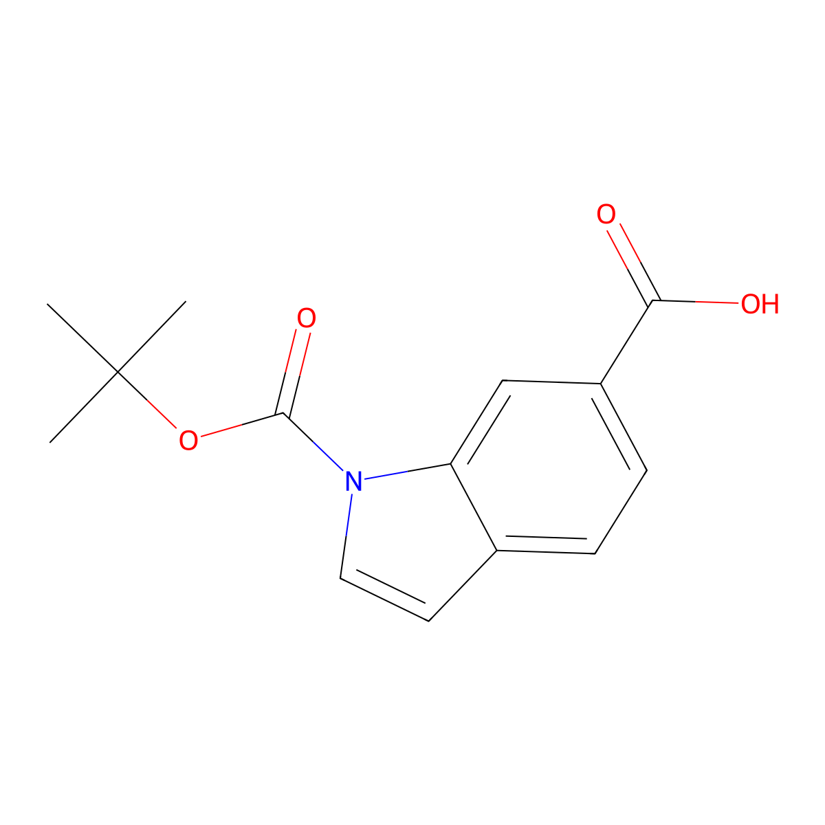 1-(1,1-Dimethylethyl) 1H-indole-1,6-dicarboxylate molecular structure, CAS 208772-42-3