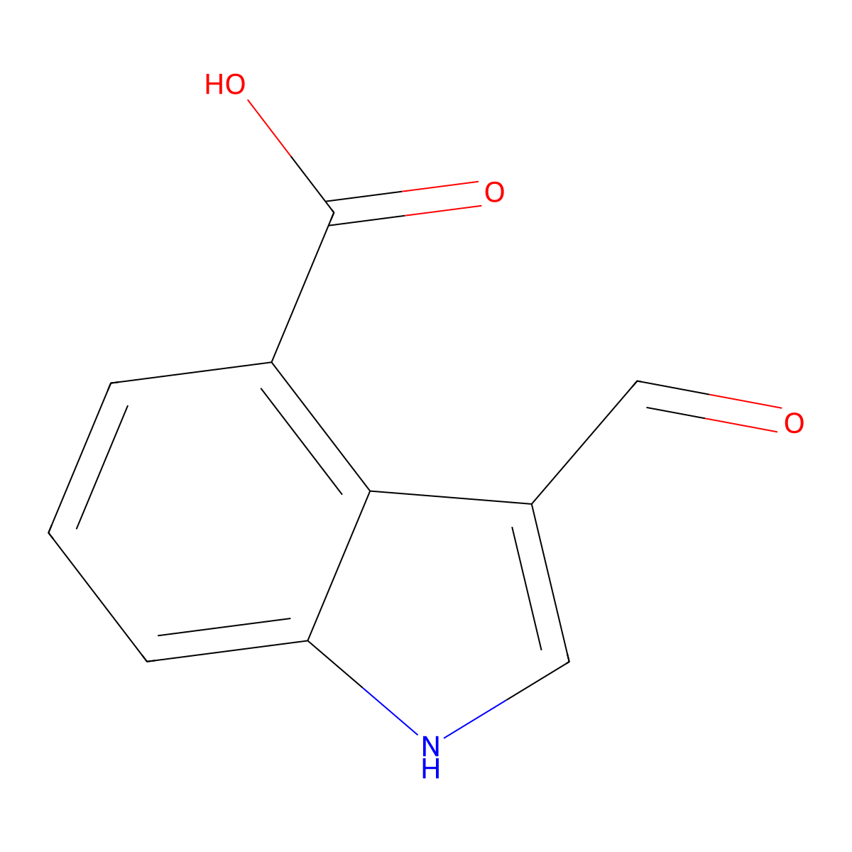 3-formyl-1H-indole-4-carboxylic acid molecular structure, CAS 208772-46-7