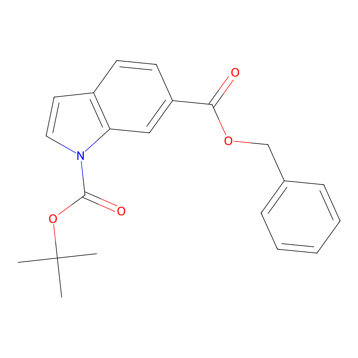 6-Benzyl 1-tert-butyl indole-1,6-dicarboxylate molecular structure, CAS 208772-93-4