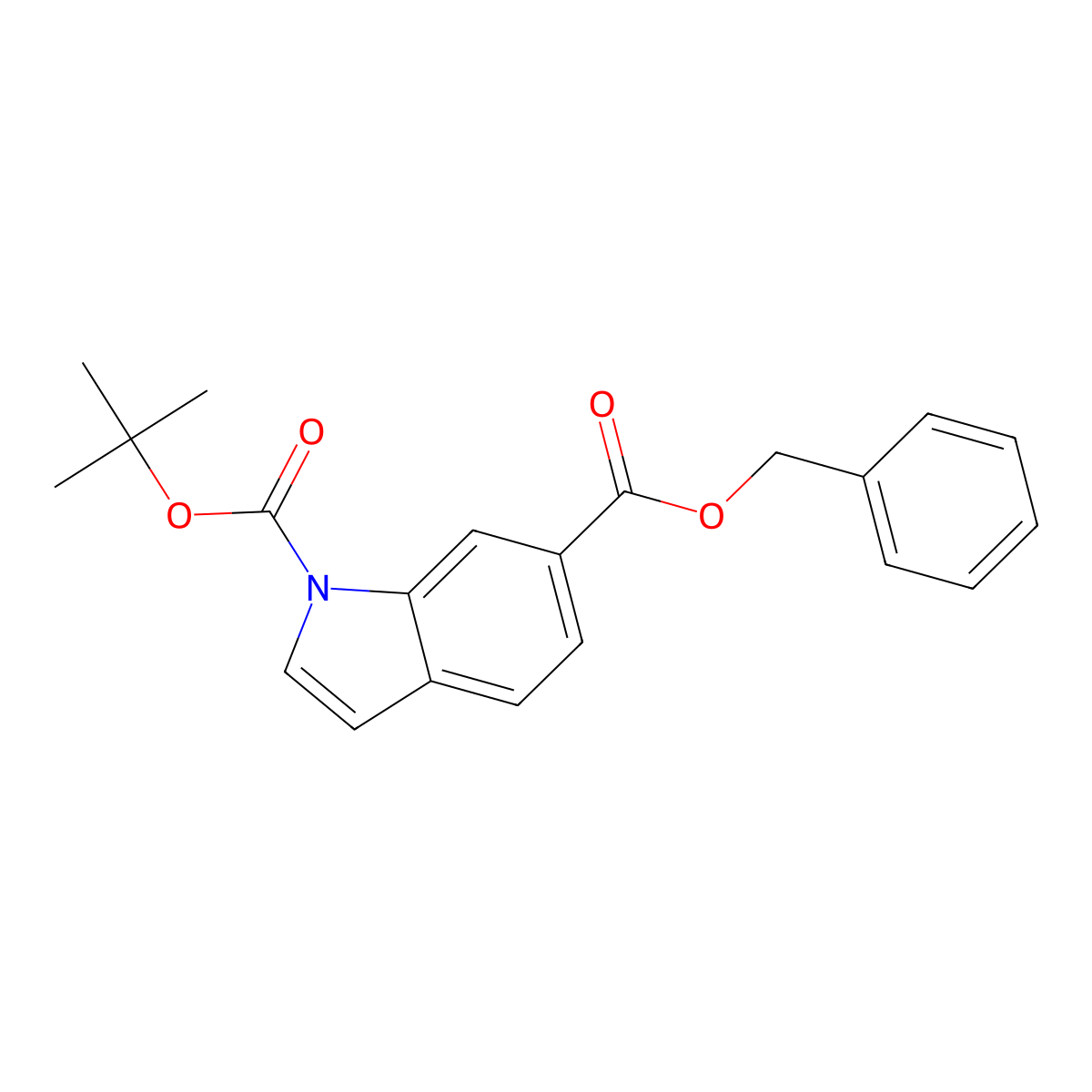 6-Benzyl 1-tert-butyl indole-1,6-dicarboxylate molecular structure, CAS 208772-93-4