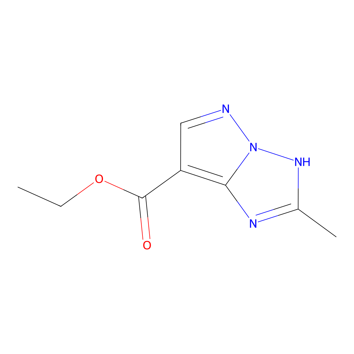 ethyl 2-methyl-1H-pyrazolo[1,5-b][1,2,4]triazole-7-carboxylate molecular structure, CAS 208774-28-1