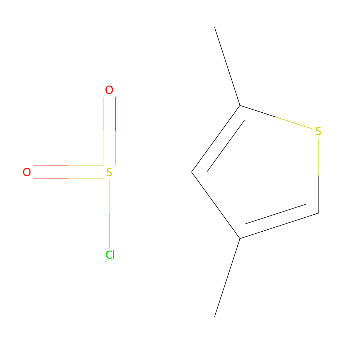2,4-Dimethylthiophene-3-sulfonyl chloride molecular structure, CAS 208775-27-3