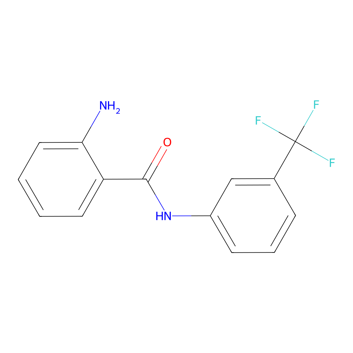2-amino-N-[3-(trifluoromethyl)phenyl]benzamide molecular structure, CAS 20878-52-8