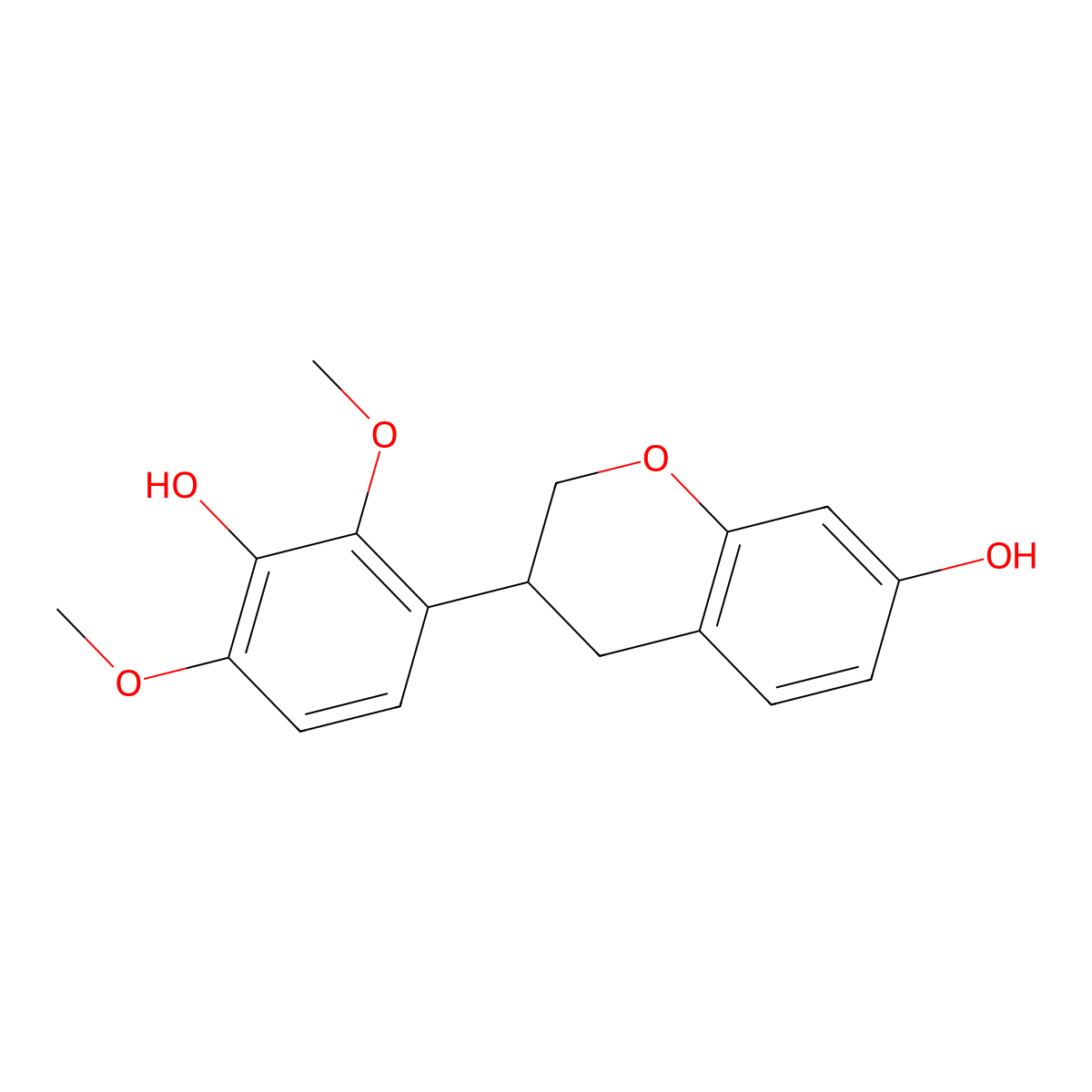 3',7-Dihydroxy-2',4'-dimethoxyisoflavan molecular structure, CAS 20878-98-2