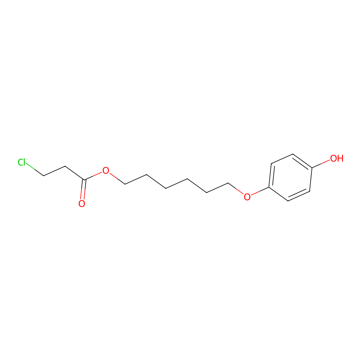 3-Chloropropanoic acid 6-(4-hydroxyphenoxy)hexyl ester molecular structure, CAS 2087904-32-1