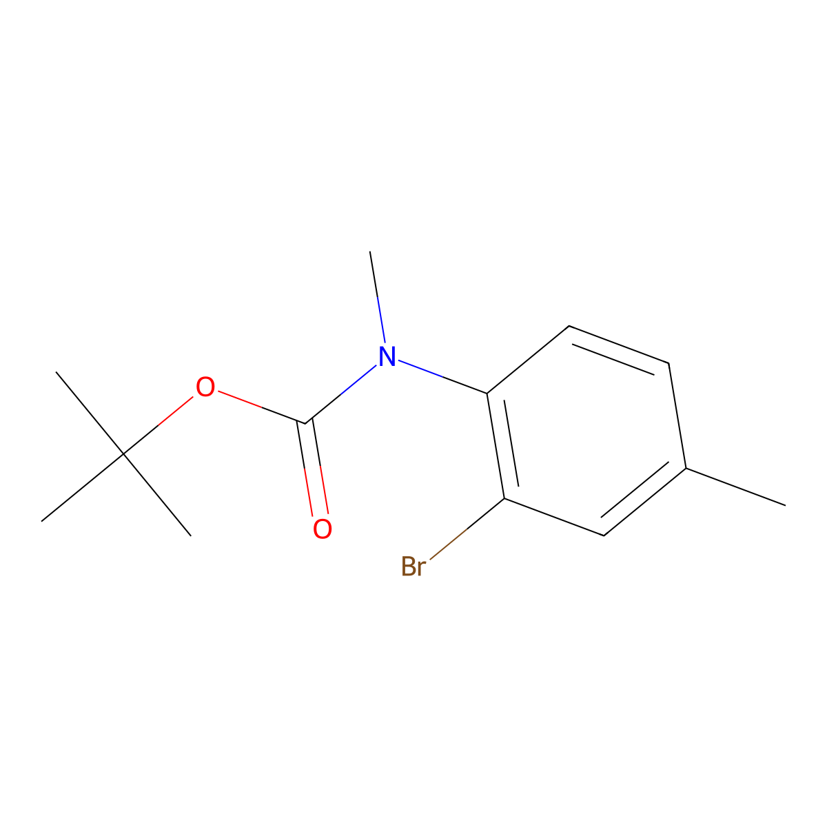 tert-butyl N-(2-bromo-4-methylphenyl)-N-methylcarbamate molecular structure, CAS 2087923-64-4