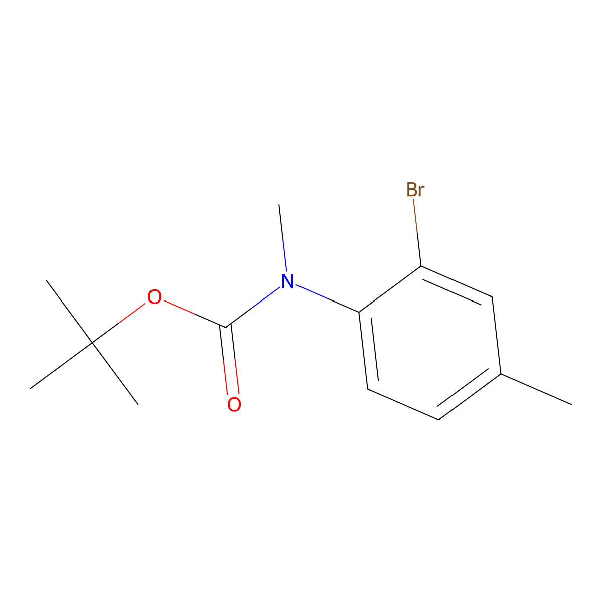 tert-butyl N-(2-bromo-4-methylphenyl)-N-methylcarbamate molecular structure, CAS 2087923-64-4