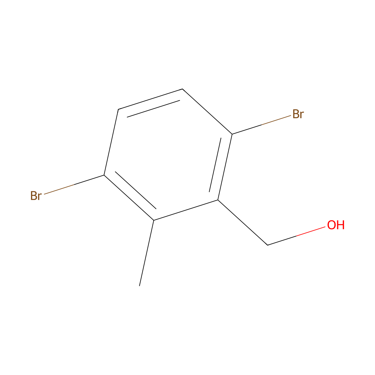 (3,6-Dibromo-2-methylphenyl)methanol molecular structure, CAS 2087990-92-7
