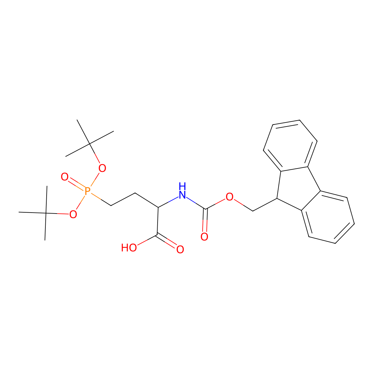 (S)-2-((((9H-Fluoren-9-yl)methoxy)carbonyl)amino)-4-(di-tert-butoxyphosphoryl)butanoic acid molecular structure, CAS 2088020-71-5