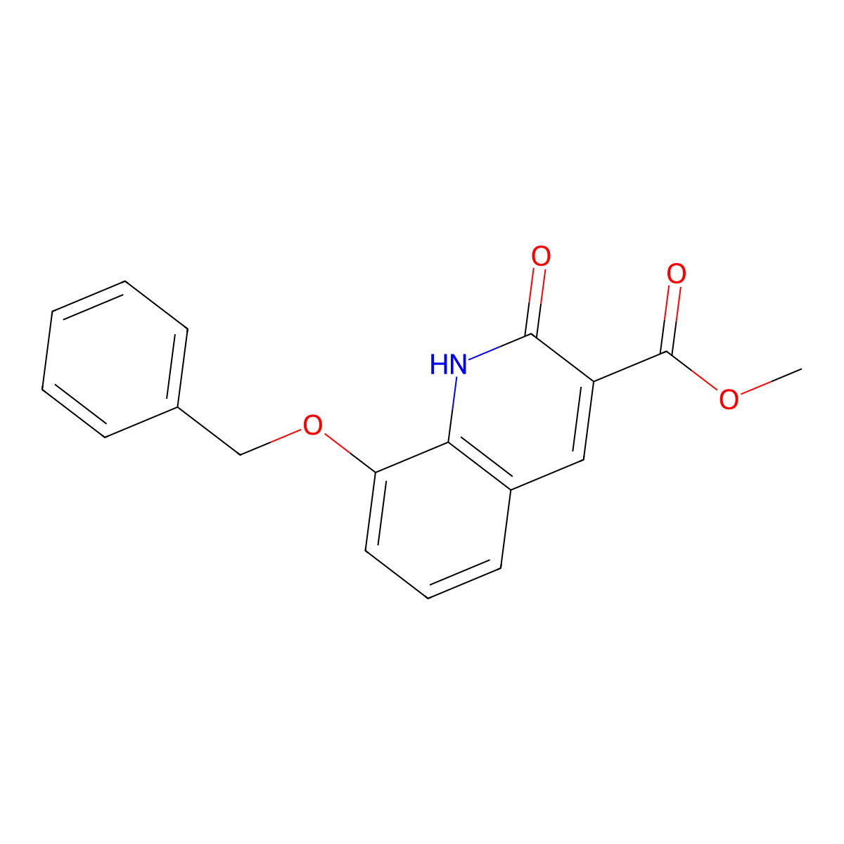 Methyl 8-(benzyloxy)-2-oxo-1,2-dihydroquinoline-3-carboxylate molecular structure, CAS 2088088-89-3