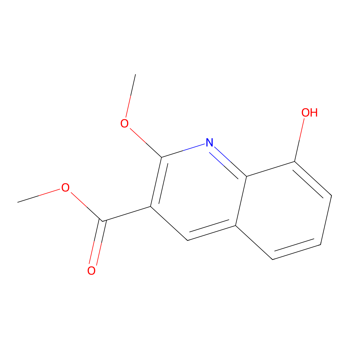 Methyl 8-hydroxy-2-methoxyquinoline-3-carboxylate molecular structure, CAS 2088088-90-6