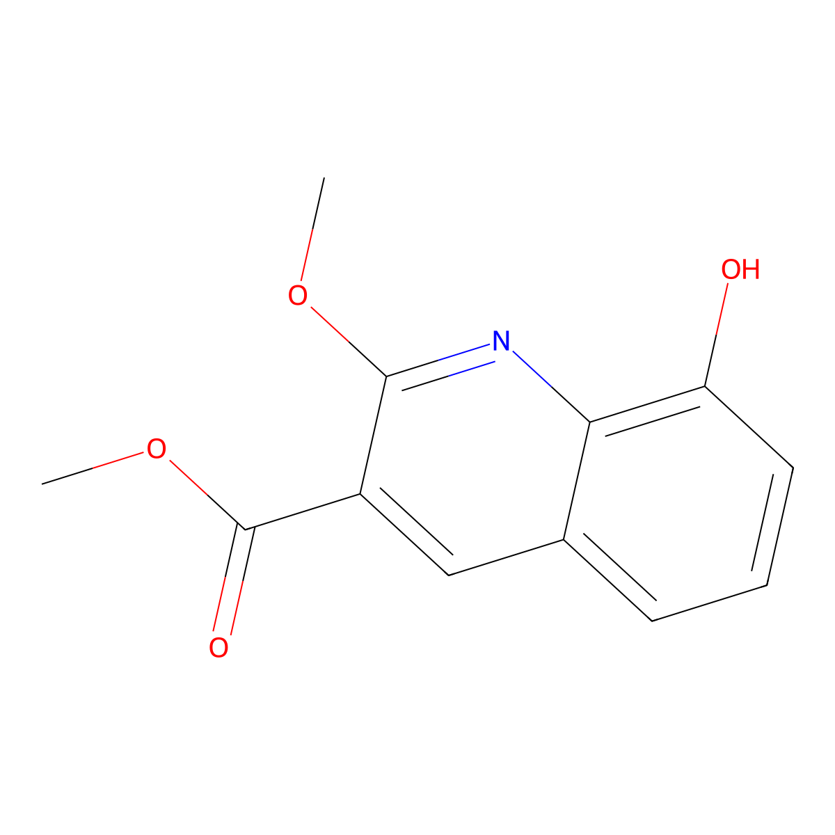 Methyl 8-hydroxy-2-methoxyquinoline-3-carboxylate molecular structure, CAS 2088088-90-6