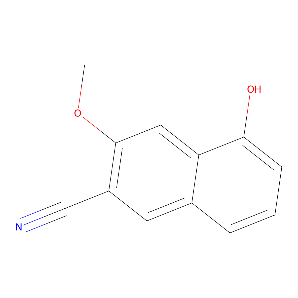 5-Hydroxy-3-methoxy-2-naphthalenecarbonitrile molecular structure, CAS 2088089-30-7