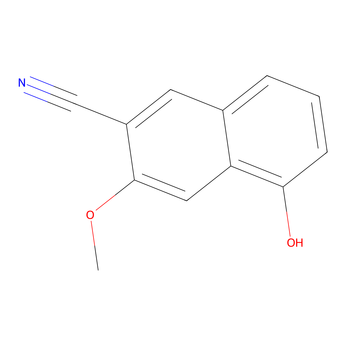 5-Hydroxy-3-methoxy-2-naphthalenecarbonitrile molecular structure, CAS 2088089-30-7