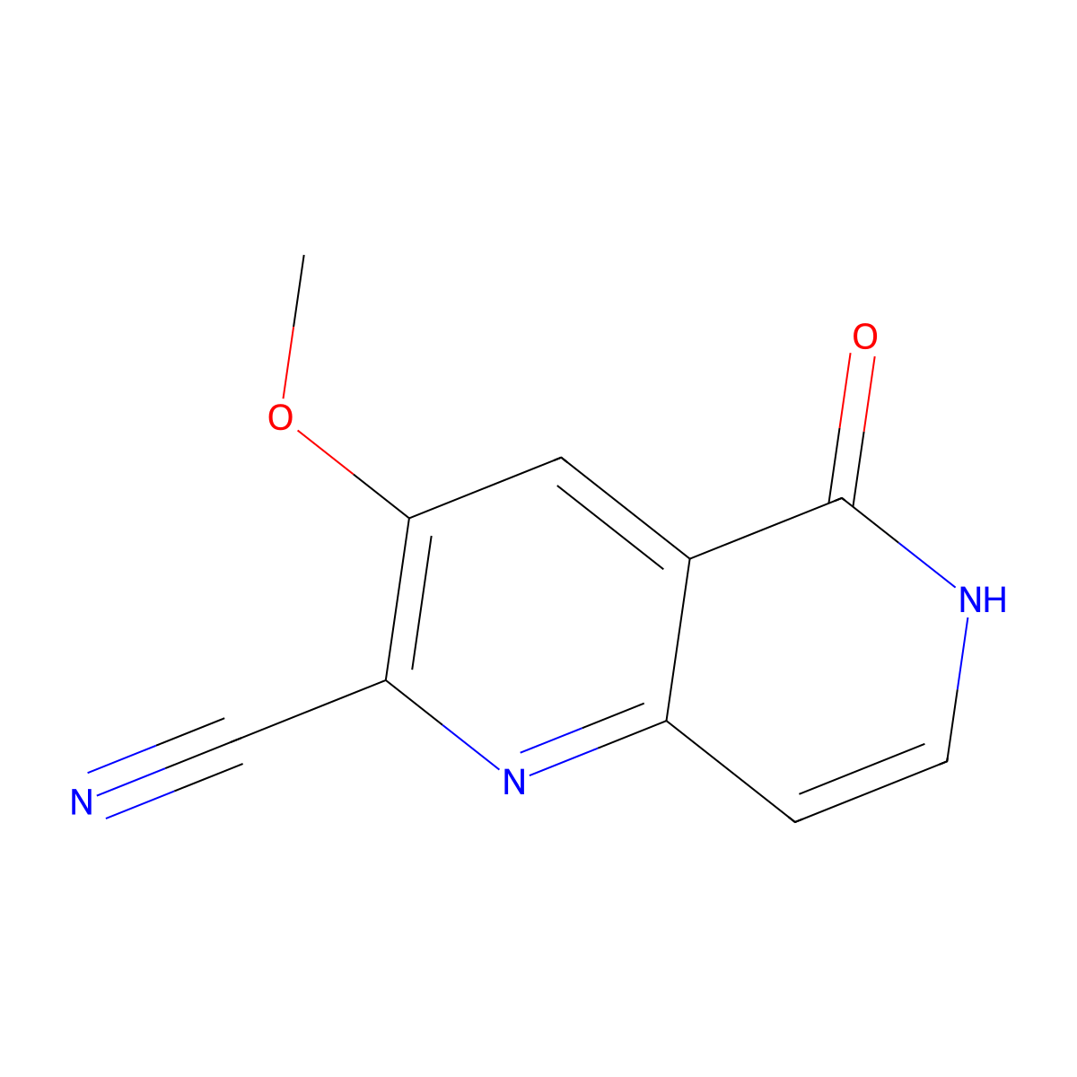 3-Methoxy-5-oxo-5,6-dihydro-1,6-naphthyridine-2-carbonitrile molecular structure, CAS 2088089-53-4