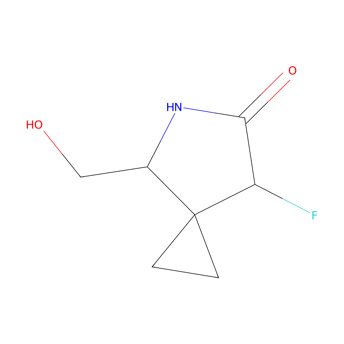 7-Fluoro-4-(hydroxymethyl)-5-azaspiro[2.4]heptan-6-one molecular structure, CAS 2088089-58-9