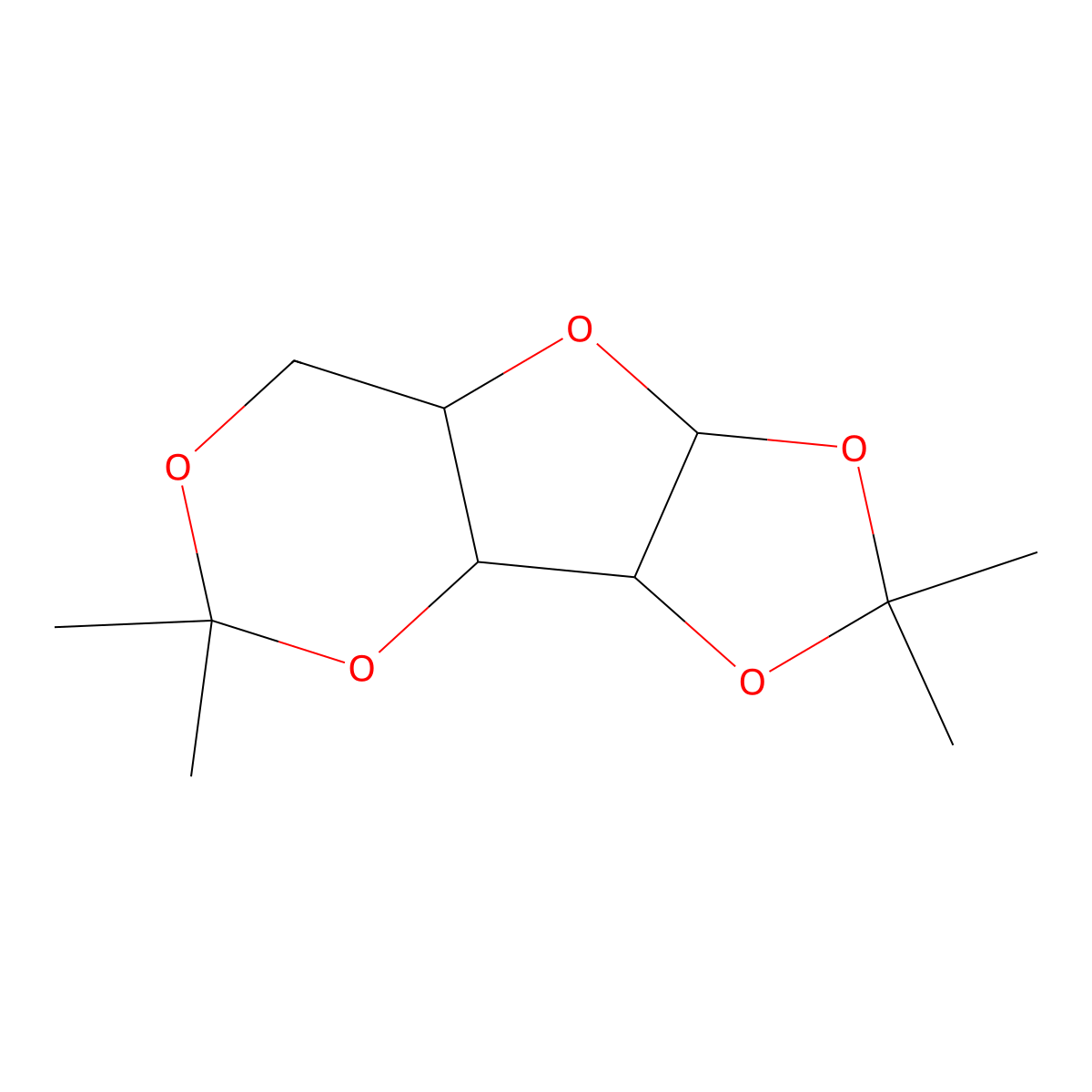 alpha-D-Xylofuranose, 1,2:3,5-bis-O-(1-methylethylidene)- molecular structure, CAS 20881-04-3