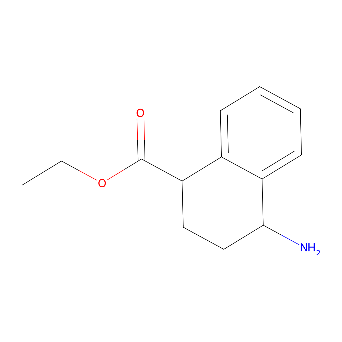 Ethyl 4-amino-1,2,3,4-tetrahydronaphthalene-1-carboxylate molecular structure, CAS 20881-46-3