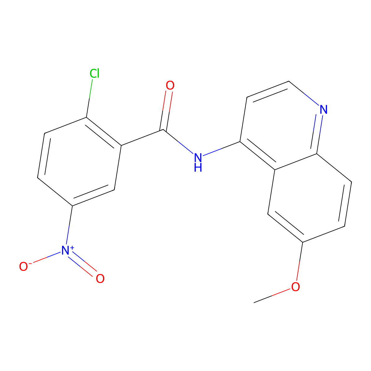 2-chloro-N-(6-methoxyquinolin-4-yl)-5-nitrobenzamide molecular structure, CAS 2088135-12-8