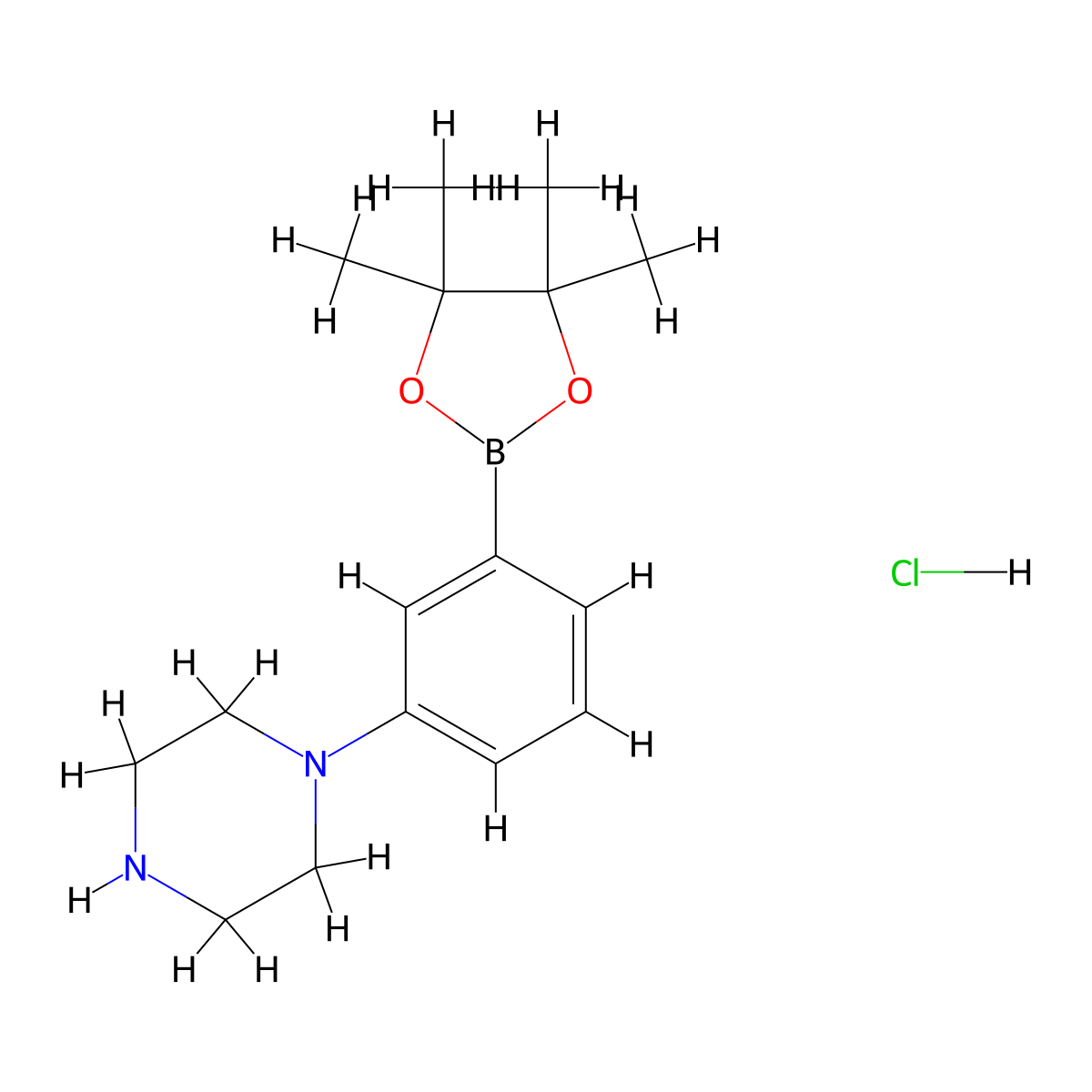 1-(3-(4,4,5,5-Tetramethyl-1,3,2-dioxaborolan-2-yl)phenyl)piperazine hydrochloride molecular structure, CAS 2088169-24-6