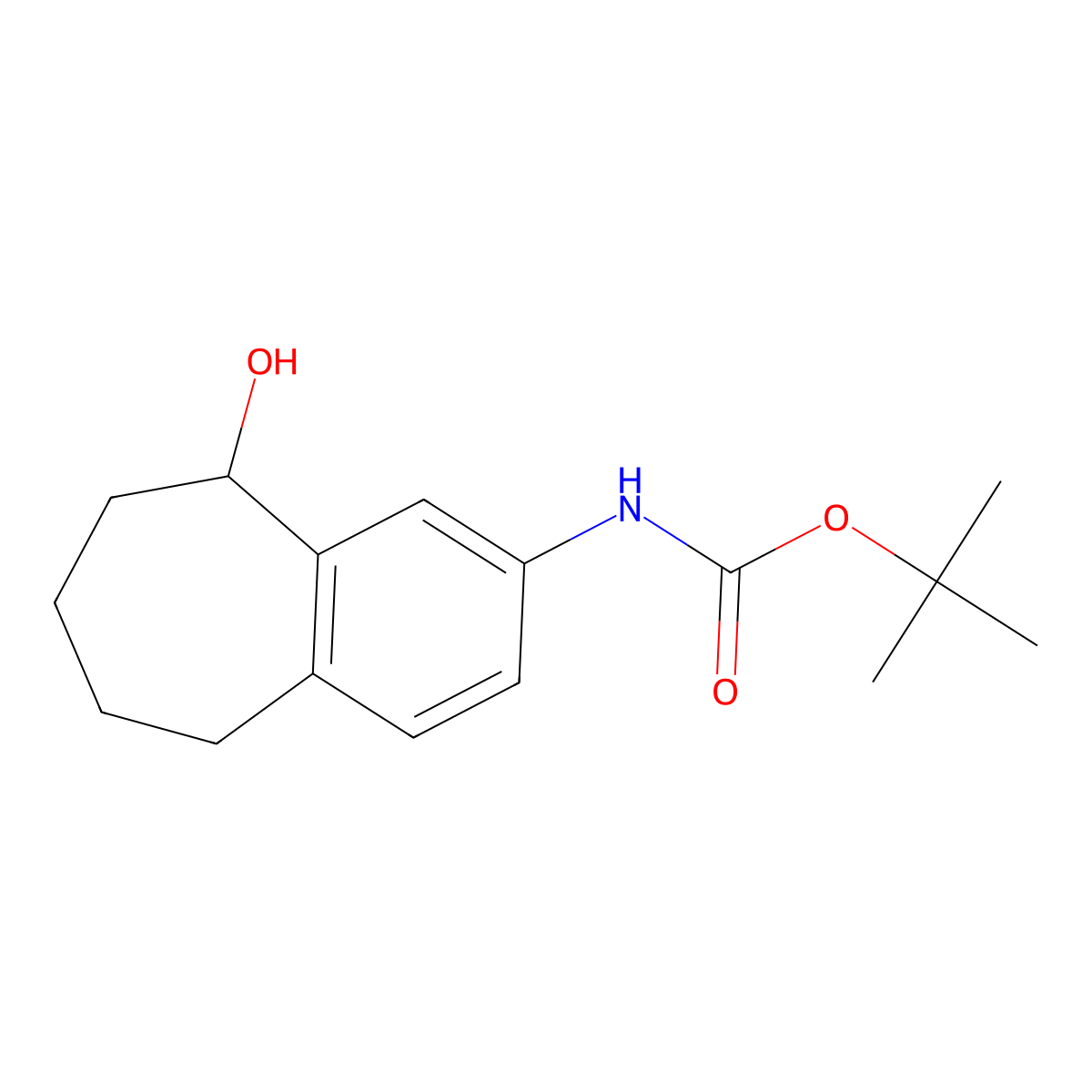 tert-butyl N-{9-hydroxy-6,7,8,9-tetrahydro-5H-benzo[7]annulen-2-yl}carbamate molecular structure, CAS 2088170-59-4