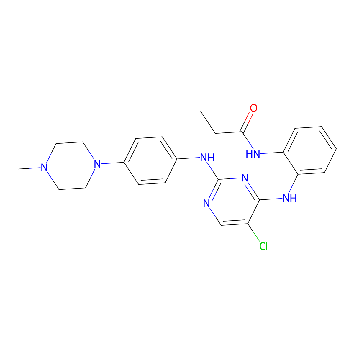 N-[2-[[5-chloro-2-[4-(4-methylpiperazin-1-yl)anilino]pyrimidin-4-yl]amino]phenyl]propanamide molecular structure, CAS 2088180-03-2