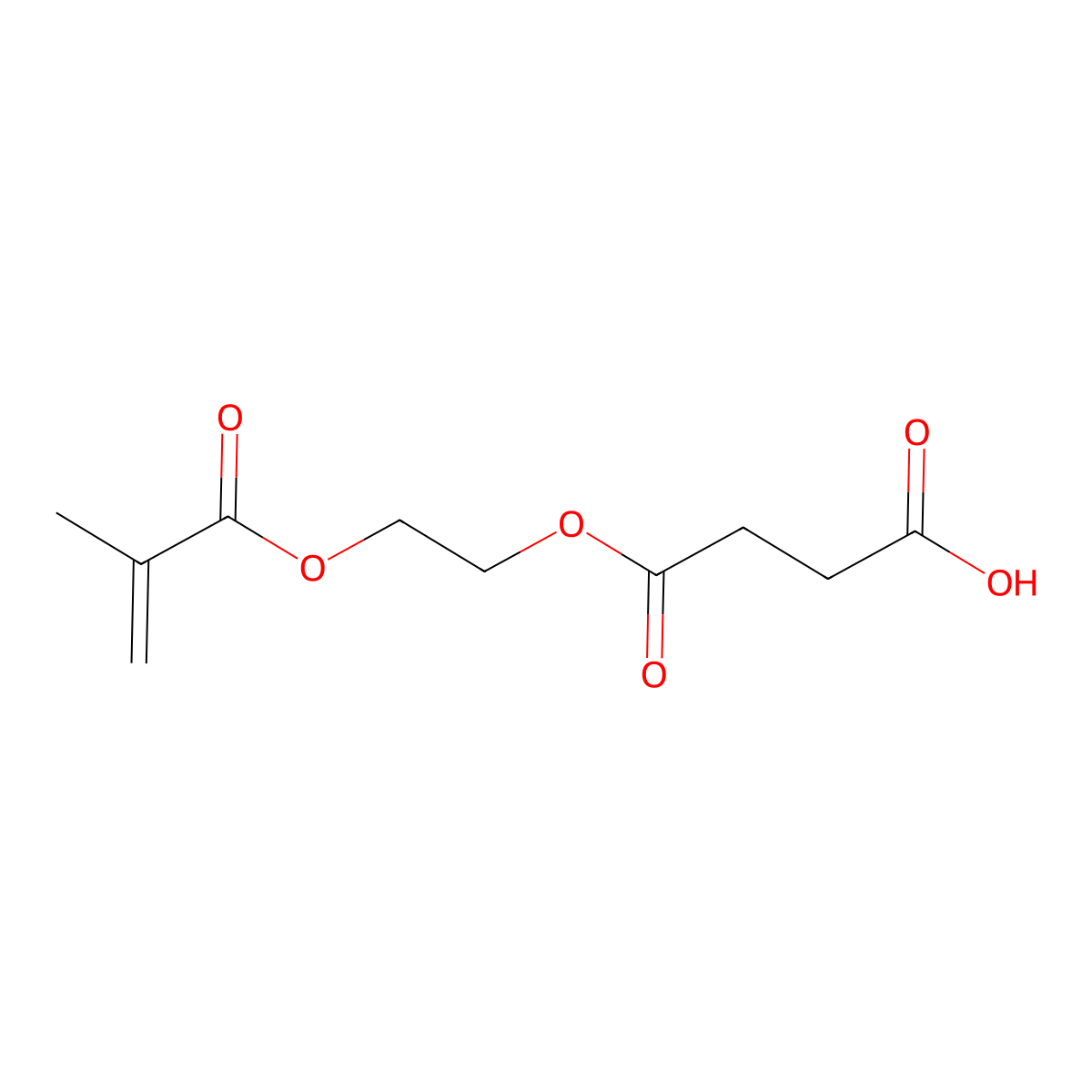 (2-((2-Methyl-1-oxoallyl)oxy)ethyl) hydrogen succinate molecular structure, CAS 20882-04-6