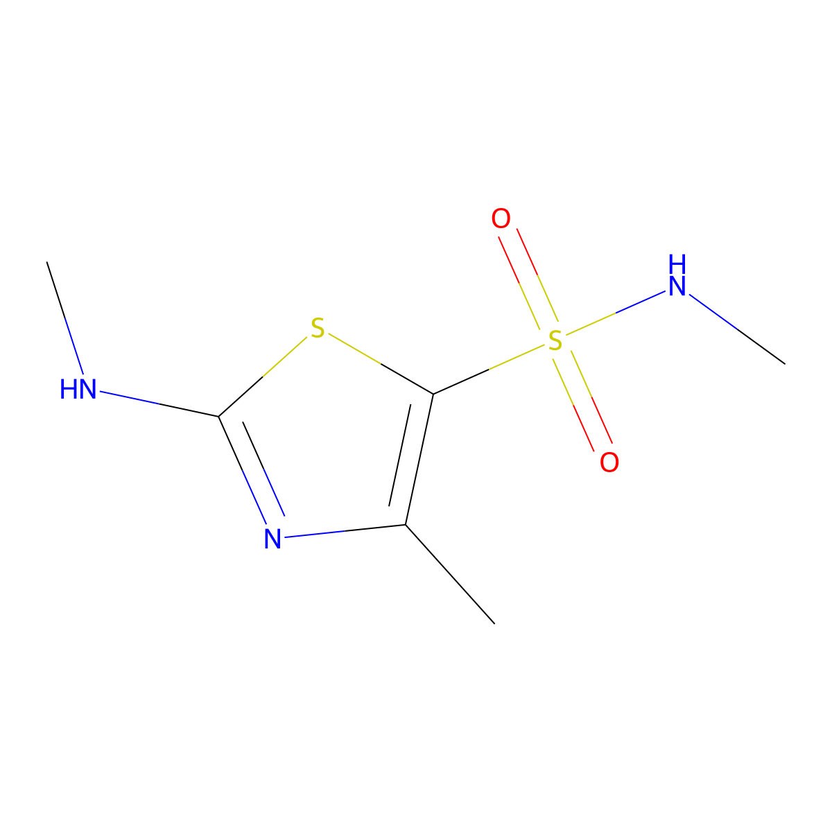 N,4-dimethyl-2-(methylamino)-1,3-thiazole-5-sulfonamide molecular structure, CAS 2088209-76-9