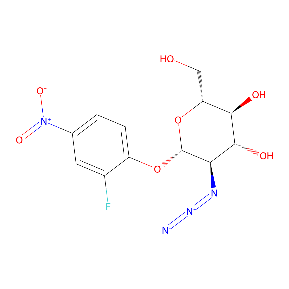 2-Fluoro-4-nitrophenyl 2-azido-2-deoxy-b-D-galactopyranoside molecular structure, CAS 2088233-73-0