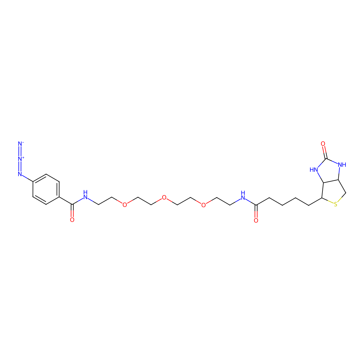Biotin-PEG3-Bz-Azide molecular structure, CAS 2088238-77-9