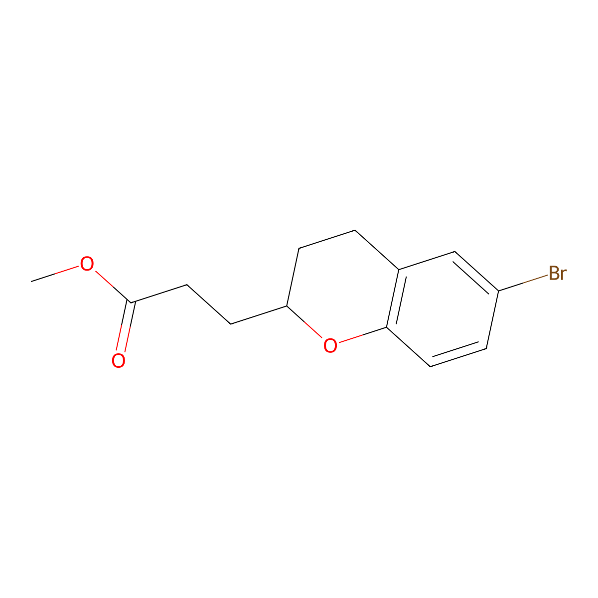 Methyl (R)-3-(6-bromochroman-2-yl)propanoate molecular structure, CAS 2088284-57-3