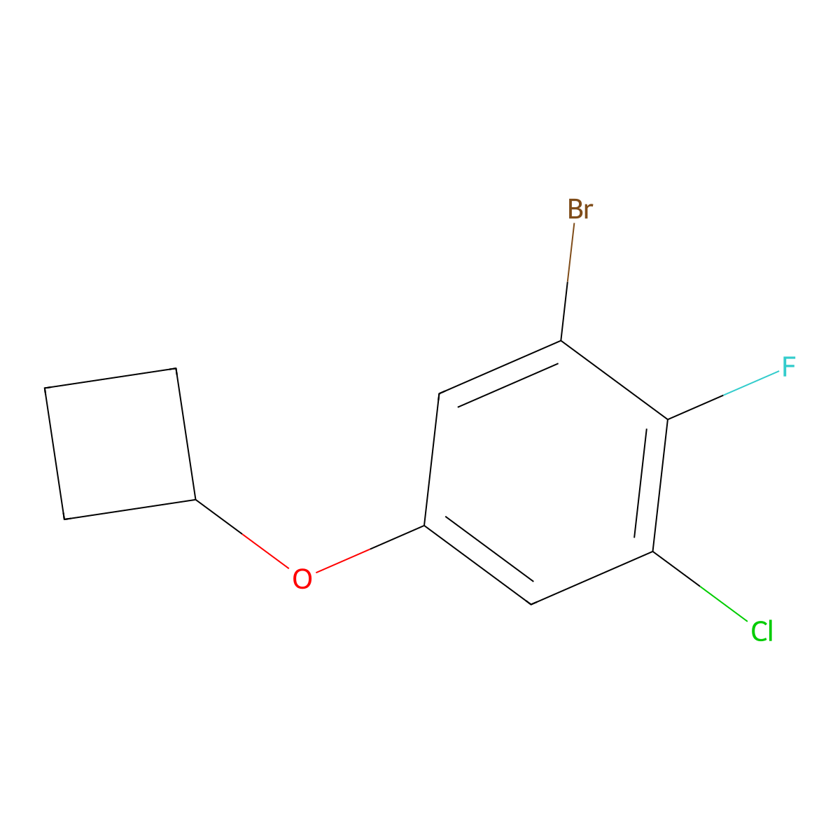1-Bromo-3-chloro-5-cyclobutoxy-2-fluorobenzene molecular structure, CAS 2088284-75-5