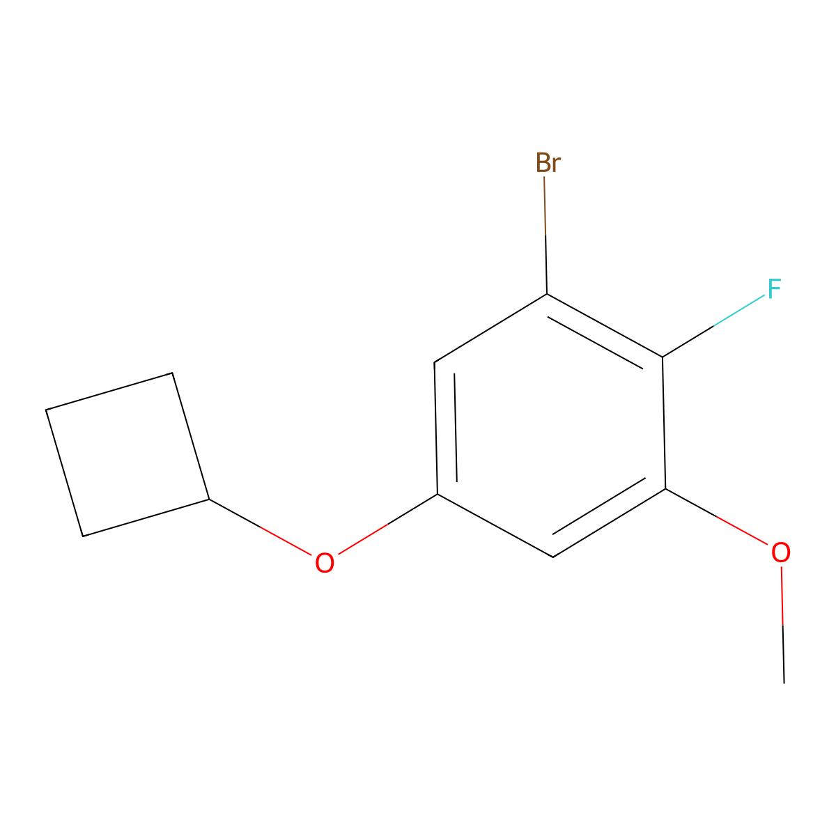 1-Bromo-5-cyclobutoxy-2-fluoro-3-methoxybenzene molecular structure, CAS 2088284-76-6