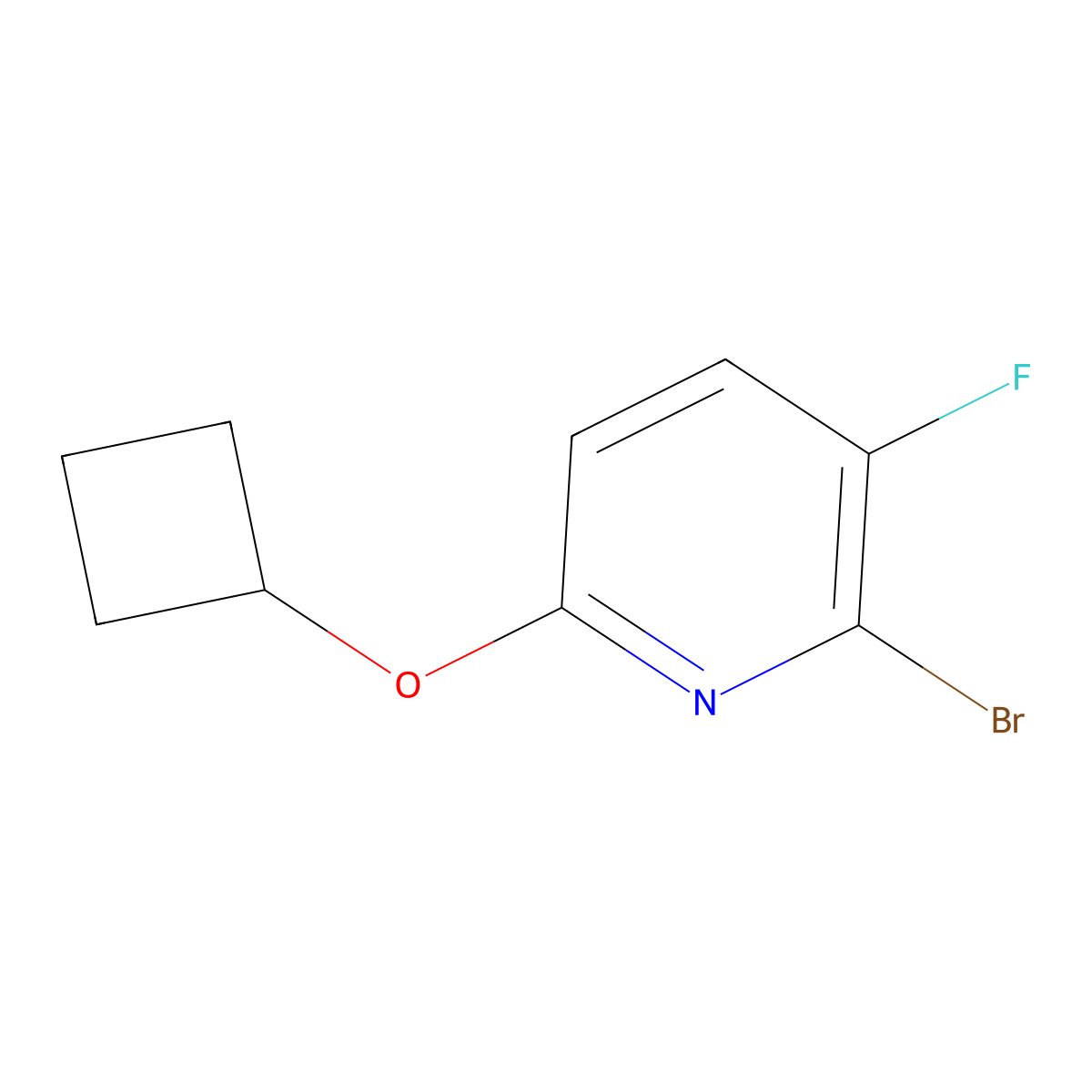 2-Bromo-6-cyclobutoxy-3-fluoropyridine molecular structure, CAS 2088284-80-2