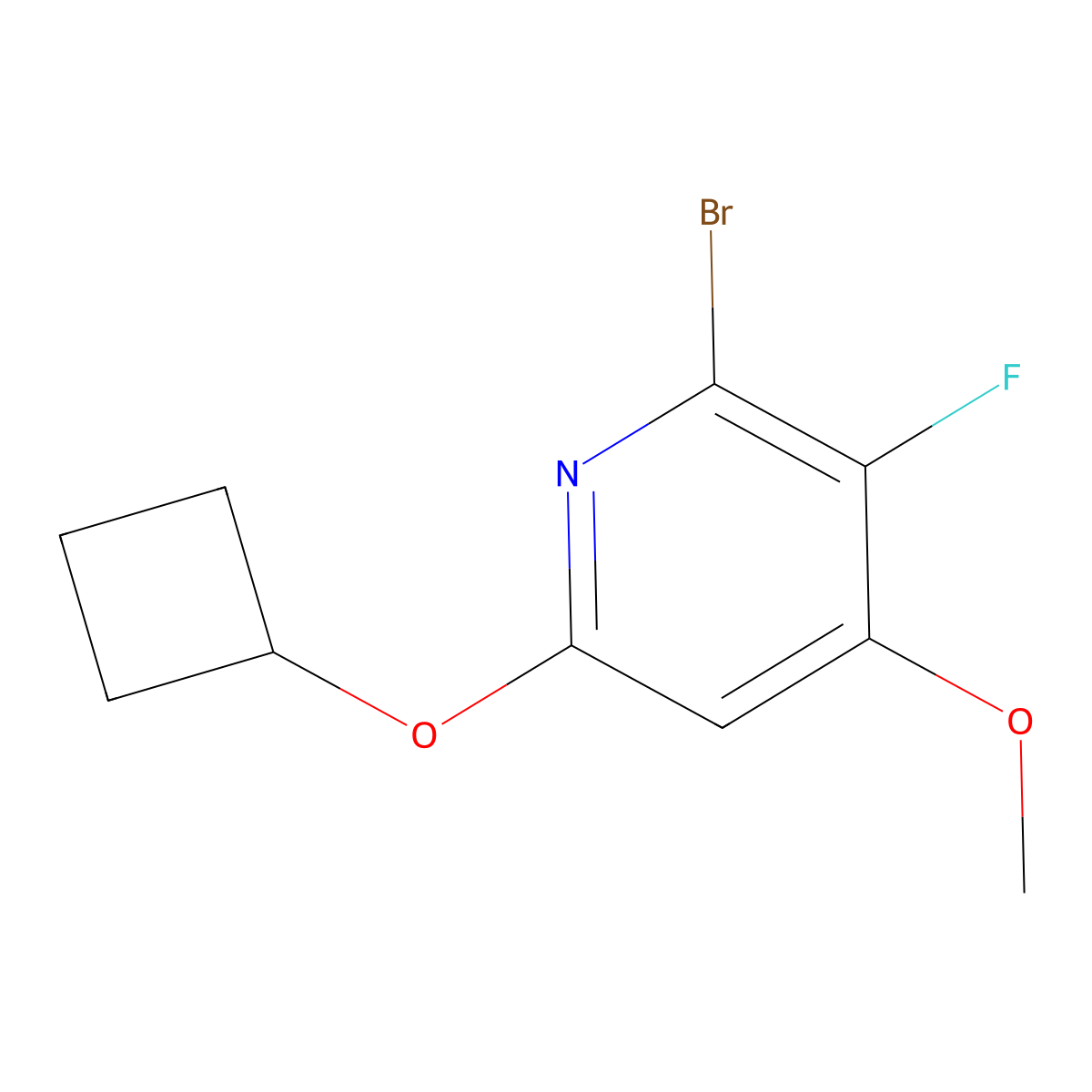 2-Bromo-6-cyclobutoxy-3-fluoro-4-methoxypyridine molecular structure, CAS 2088284-82-4
