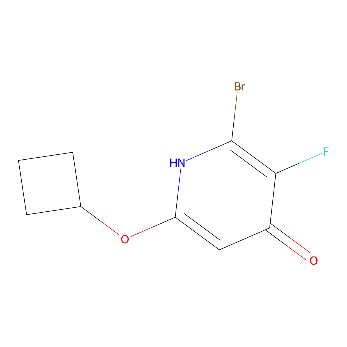 2-Bromo-6-cyclobutoxy-3-fluoropyridin-4-OL molecular structure, CAS 2088284-83-5