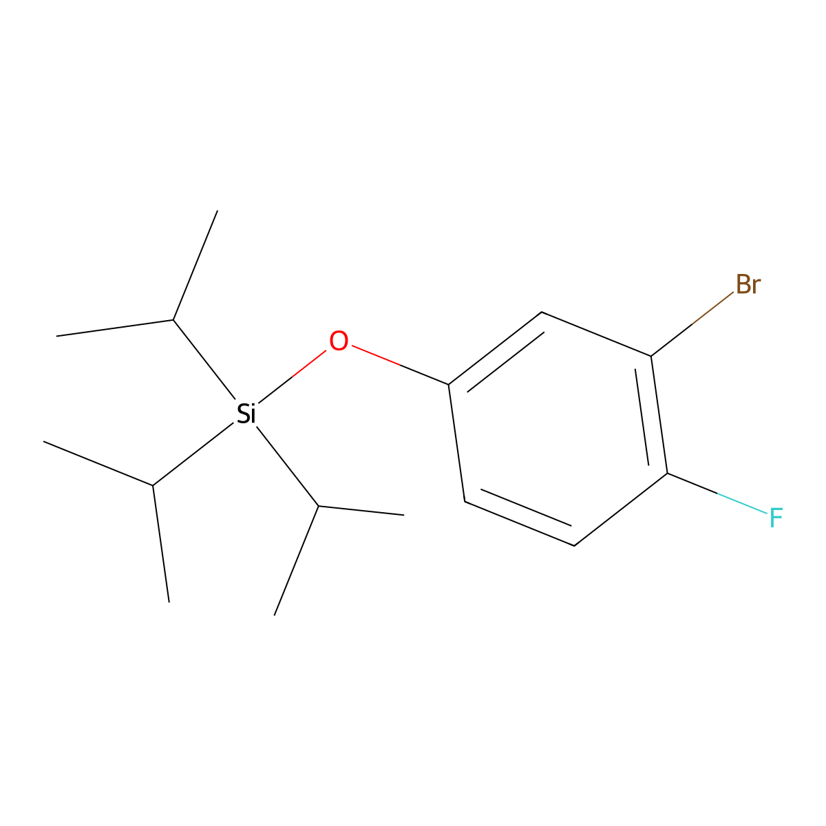 (3-Bromo-4-fluorophenoxy)tris(propan-2-yl)silane molecular structure, CAS 2088284-94-8